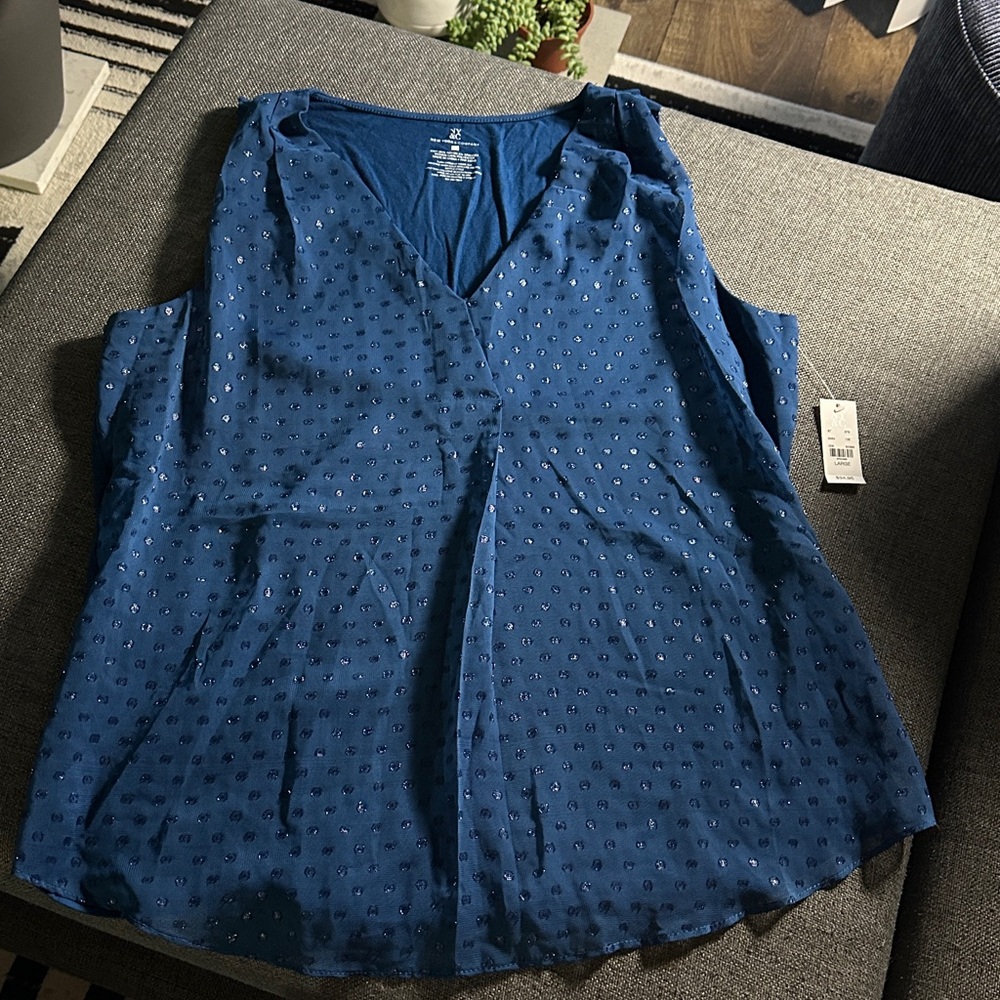NWT New York & Company Blue Sleeveless Top